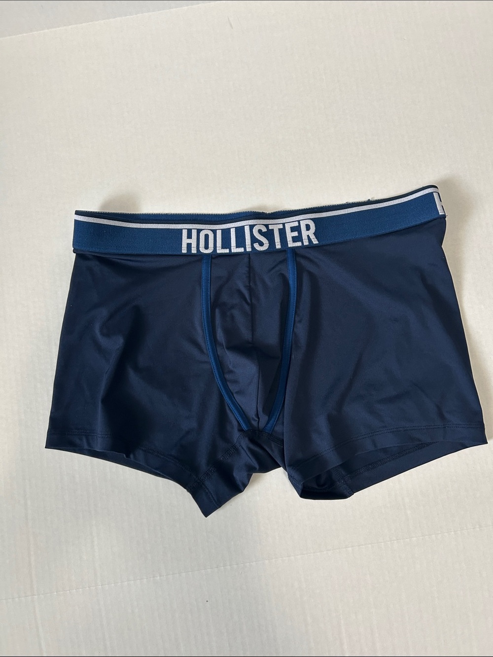 Hollister Deep Navy Men's Boxer Briefs with Contrast Waistband
